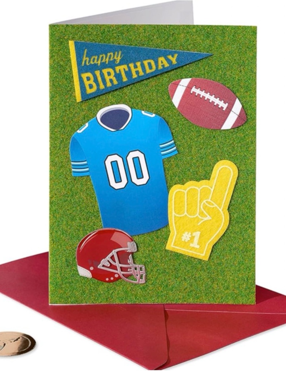 🆕Papyrus Felt Football Birthday Card